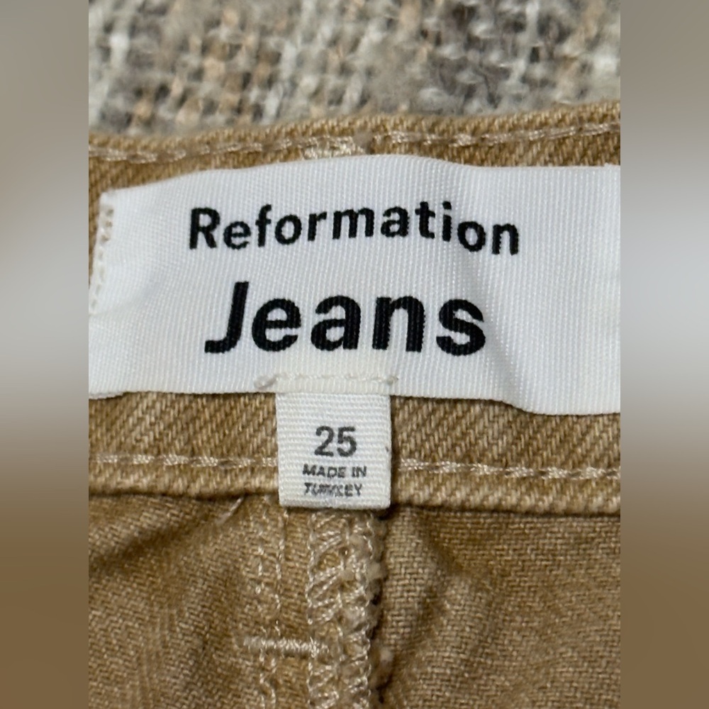 Reformation Camel denim Midi Skirt with Front Slit - Picture 11 of 13